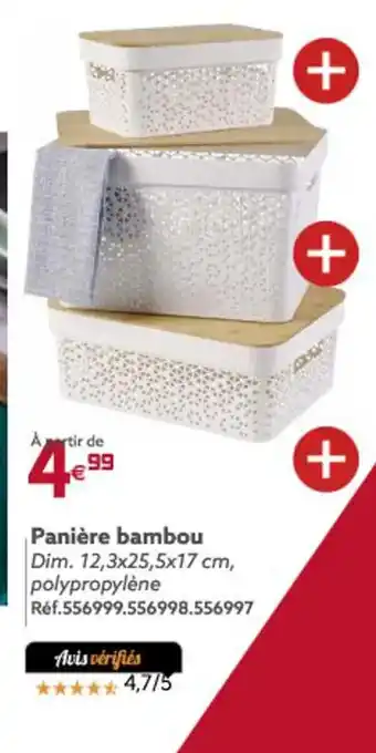 Gifi Panière Bambou offre