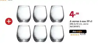 Gifi 6 Verres à eau 39 cl offre