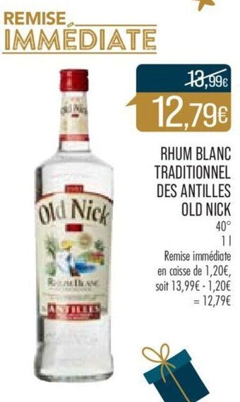 Match Rhum Blanc Traditionnel Des Antilles Old Nick offre