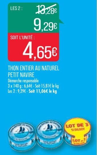 Match Thon Entier Au Naturel Petit Navire offre