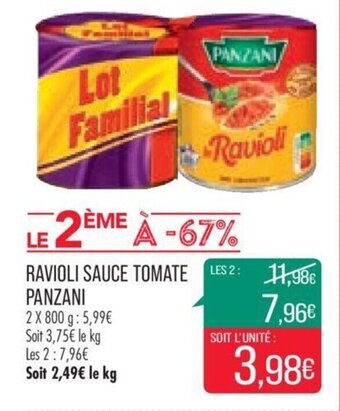 Match Ravioli Sauce Tomate Panzani offre