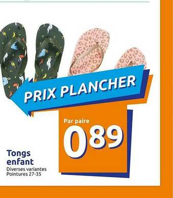 Action Tongs Enfant offre