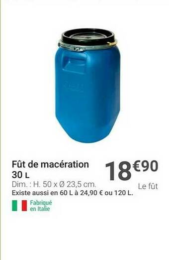 Gamm vert Fût De Macération 30 L offre