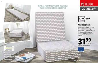 Lidl Matelas Pliant Livarno Home offre