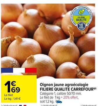 Carrefour Oignon Jaune Agroécologie Filiere Qualite Carrefour offre
