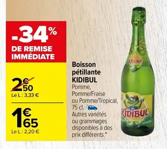 Carrefour Boisson Petillante Kidibul offre