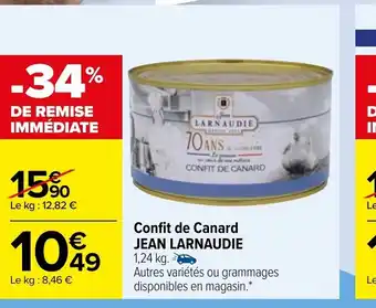 Carrefour Confirt de canard Jean Larnaudie offre