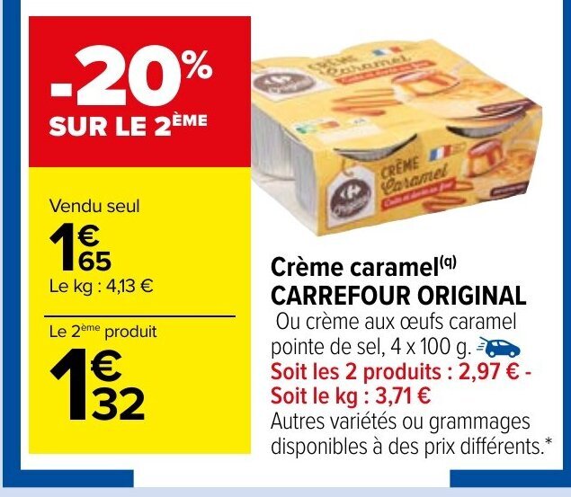 Promo Creme Caramel Carrefour Original chez Carrefour