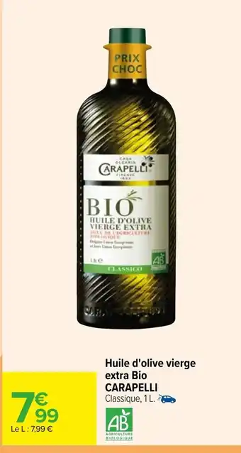 Carrefour Huile d'Olive Vierge Extra Bio Carapelli offre