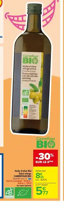 Carrefour Huile d'Olive Bio Extra Vierge Carrefour Bio offre