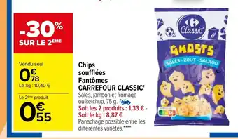 Carrefour Chips Soufflées Fantômes Carrefour Classic offre