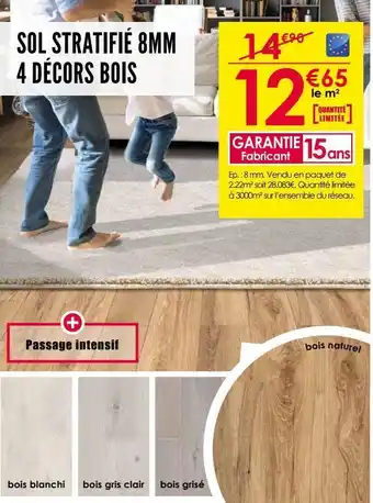 Décor Discount Sol stratifié 8mm 4 décors bois offre