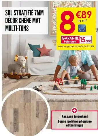 Décor Discount Sol stratifié 7 mm décor chêne multi-tons mat offre