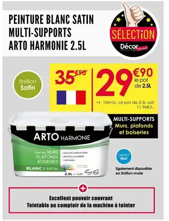 Décor Discount Peinture blanc satin multi-supports arto harmonie 2.5l offre