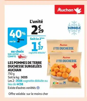 Auchan Les Pommes De Terre Duchesse Surgelees Auchan offre
