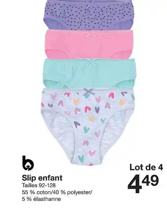 Zeeman Lot de 4 slip enfant offre