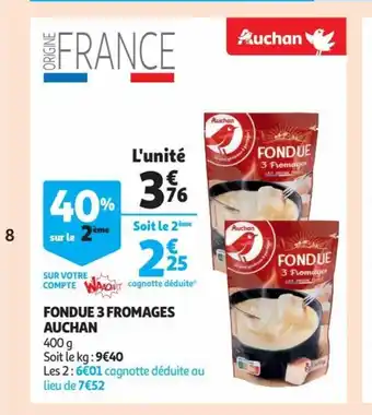 Fondue 3 Fromages Auchan