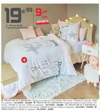 Gifi Parure De Lit 1 Personne offre