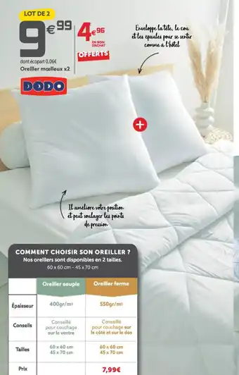 Gifi Oreiller Moelleux x2 offre