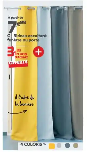 Gifi C - Rideau Occultant Fenetre Ou Porte offre