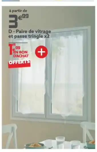 D - Paire De Vitrage Et Passe Tringle x2