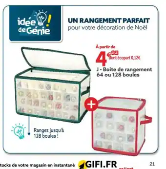 Gifi J - Boite De Rangement 64 Ou 128 Boules offre