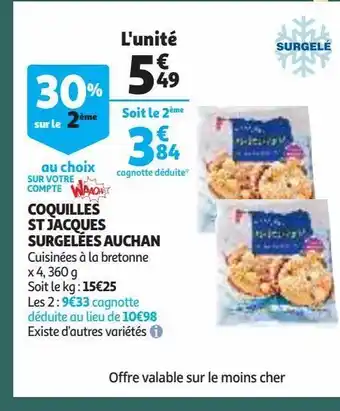 Auchan Coquilles st jacques surgelées auchan offre