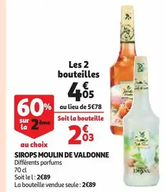 Auchan Sirops moulin de valdonne offre