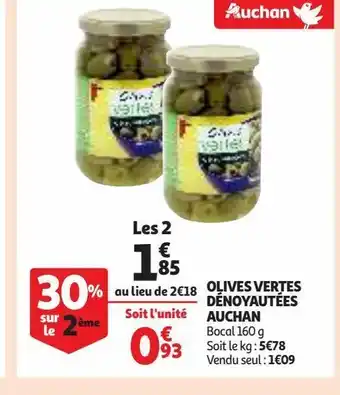 Auchan Olives vertes dénoyautées auchan offre