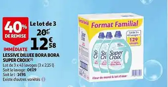 Auchan Lessive liquide bora bora super croix offre