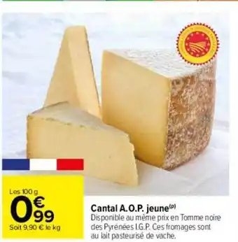 Carrefour Cantal aop jeune offre