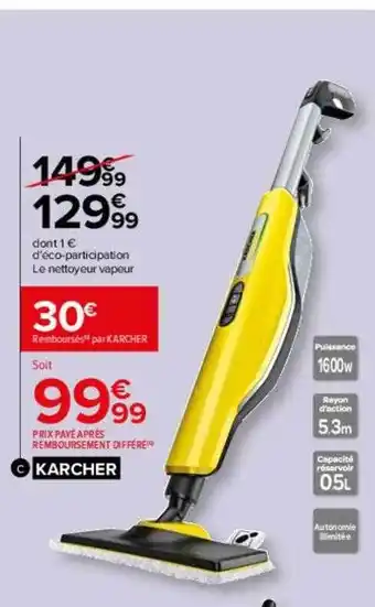 Carrefour Karcher nettoyeur vapeur offre