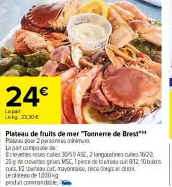 Carrefour Plateau de fruits de mer offre