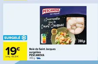 Carrefour Noix de saint jacques surgelées pescanova offre