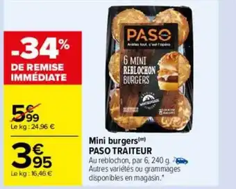 Carrefour Mini burgers paso traiteur offre