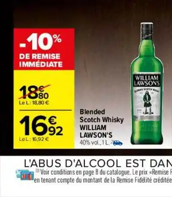 Carrefour Blended scotch whisky william lawson's offre