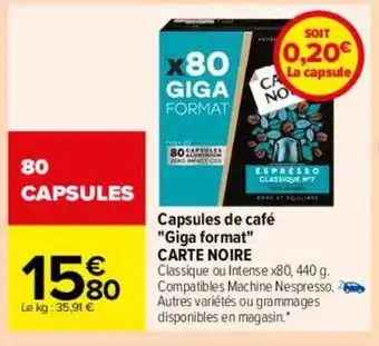 Carrefour Capsules de café offre