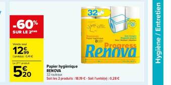 Carrefour Papier hygiènique renova offre