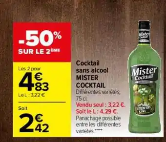 Carrefour Cocktail sans alcool mister cocktail offre