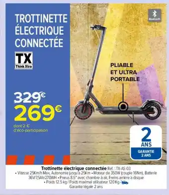 Carrefour Trottinette électrique connectée tx offre