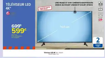 Carrefour Téléviseur led 4k lg 164 cm offre