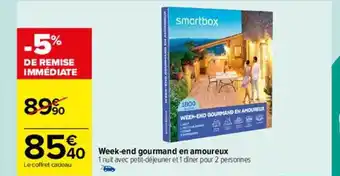 Carrefour Smartbox week-end gourmand en amoureux offre