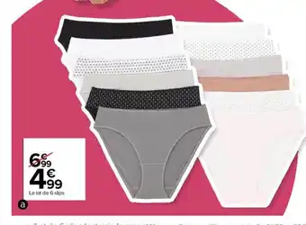 Carrefour Lot de 6 slips offre