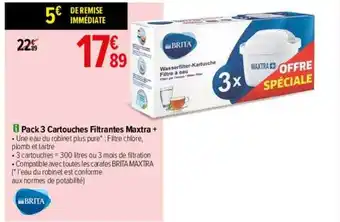 Carrefour Pack 3 cartouches filtrantes maxtra+ brita offre