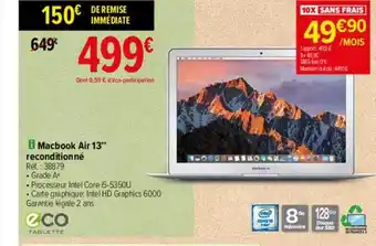 Carrefour Macbook air 13 offre