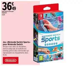 Carrefour Jeu «nintendo switch sports» pour nintendo switch offre