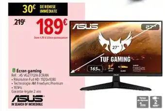 Carrefour Écran gaming asus offre