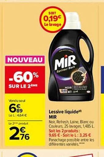 Carrefour Market Lessive liquide mir offre