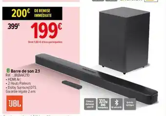 Carrefour Barre de son 2.1 jbl offre