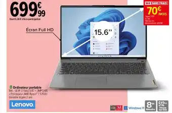 Carrefour Ordinateur portable lenovo offre
